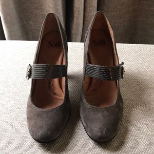 Size 10 Softt Shoes Grey Suede with Patent trim